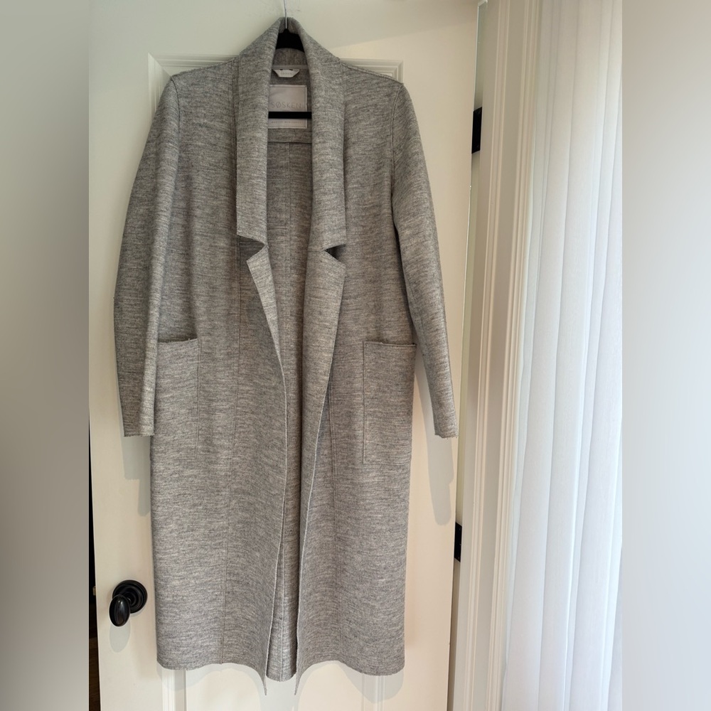 SOSKEN STUDIOS Gray Long Open Front Jacket